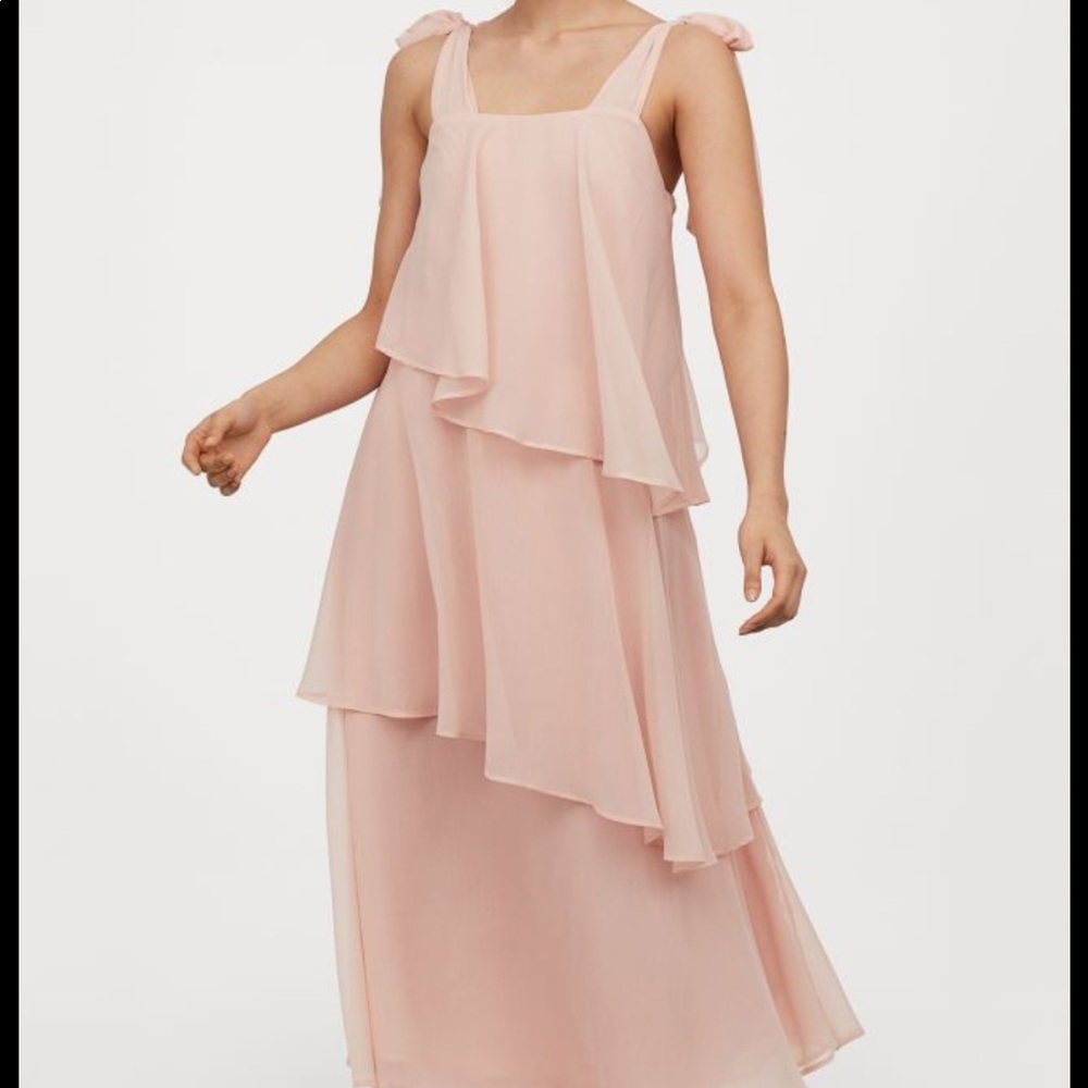 H&M Pink Tiered Maxi Dress 12